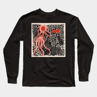 Underwater Lino Cut Long Sleeve T-Shirt